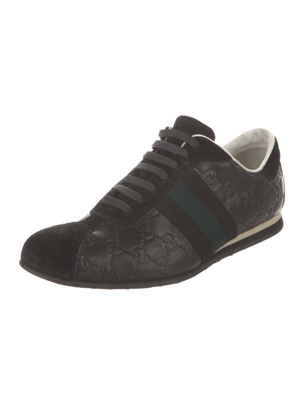 Gucci Black Guccissima Webbed Sneakers